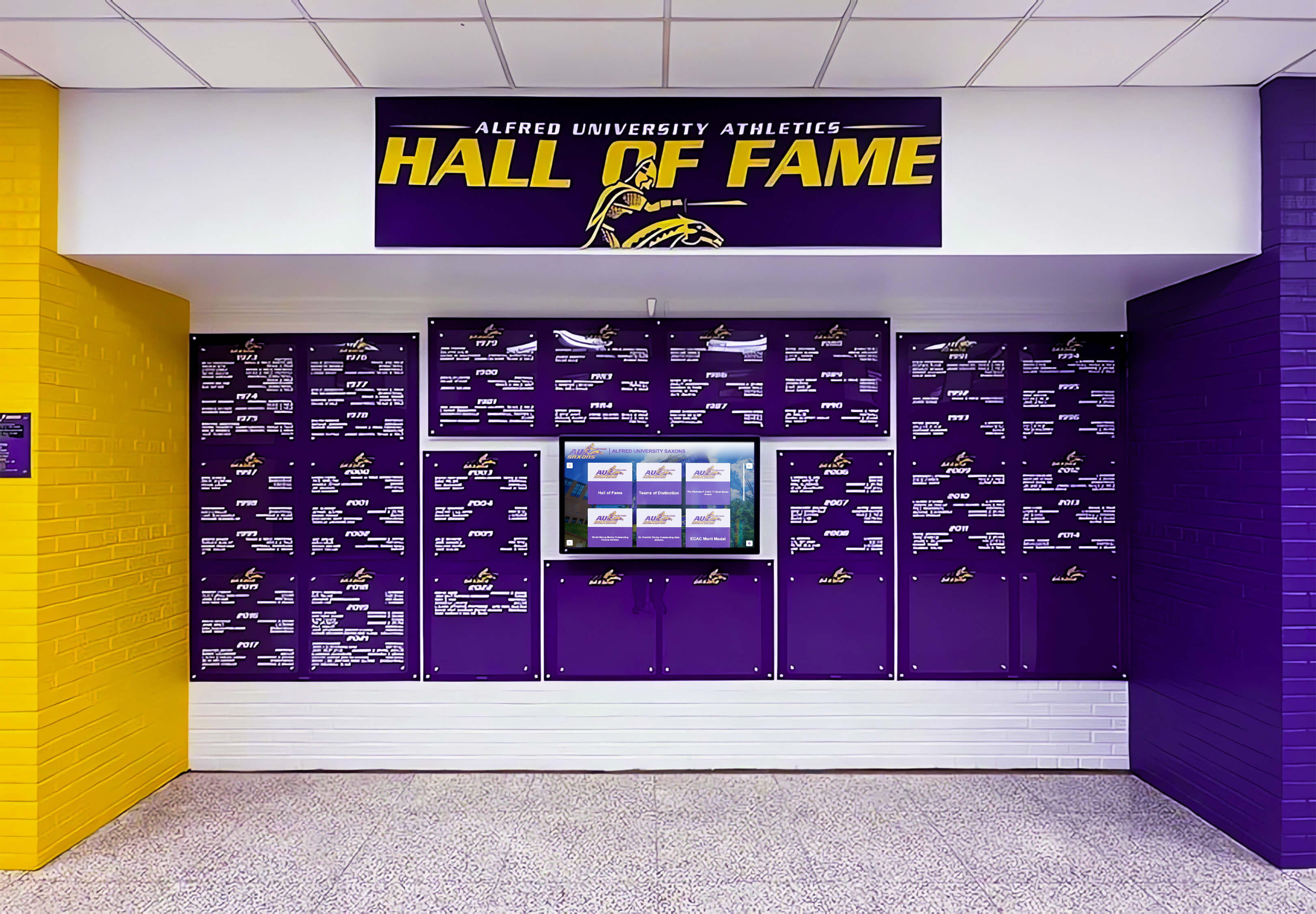 University athletic history integrated into campus timeline display